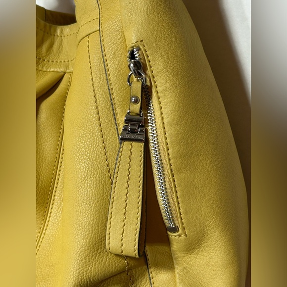 B. Makowsky Mustard Yellow Soft Leather Shoulder Purse Bag - Picture 3 of 12